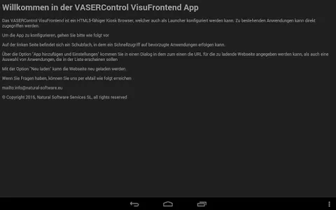 VASERControl VisuFrontend screenshot 1
