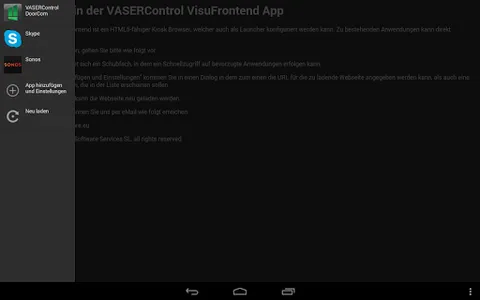 VASERControl VisuFrontend screenshot 2