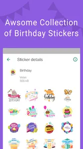 Happy Birthday Stickers - WASt screenshot 6