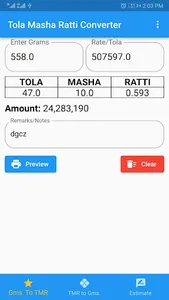 Tola Masha Ratti Converter screenshot 1