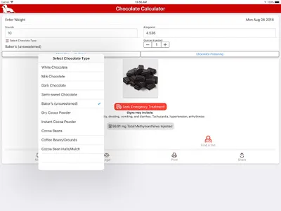 Chocolate Toxicity Calculator screenshot 4