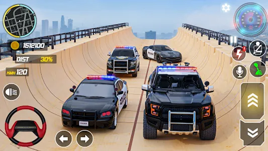 Police Car Stunts Racing Games screenshot 2