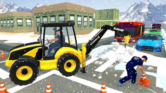 Heavy Snow Excavator Sim 3D screenshot 5