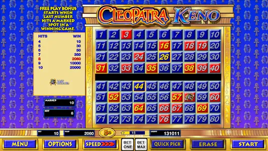 Keno Games with Cleopatra Keno screenshot 10