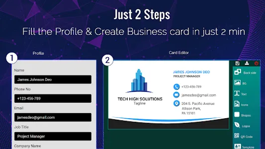 Business Card Maker, Visiting screenshot 1