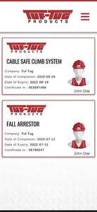 Tuf-Tug Certificate App screenshot 1