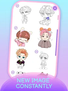 KPOP Chibi Coloring by Number screenshot 14