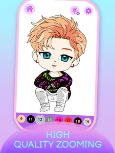 KPOP Chibi Coloring by Number screenshot 2