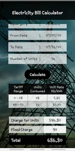 Electricity Bill Calculator Sr screenshot 2