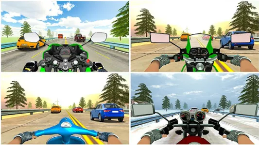 VR Highway Traffic Bike Racer screenshot 12