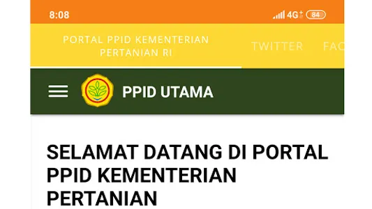 Portal PPID Kementerian Pertan screenshot 1