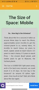 The Size of Space: Mobile screenshot 2