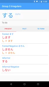 Japanese Verb Forms Offline screenshot 4