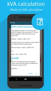 kva calculator screenshot 2