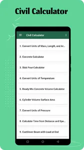 Civil Calculator screenshot 1