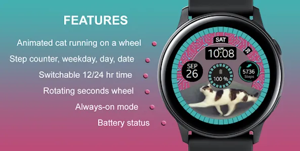 Cat Wheel Watch Face screenshot 1