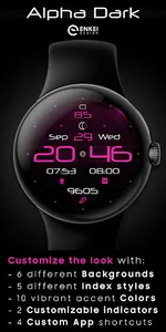 Alpha Dark digital watch face screenshot 1