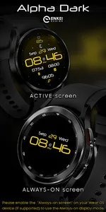 Alpha Dark digital watch face screenshot 2