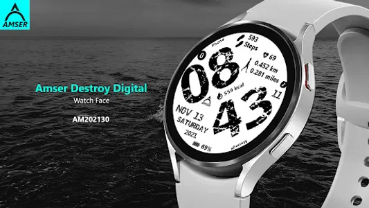 Amser Destroy Digi Watch Face screenshot 1