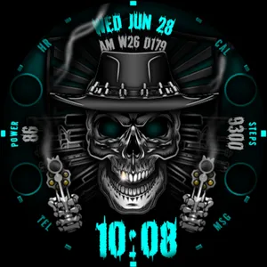 Skull & Guns Watch Face 008 screenshot 6