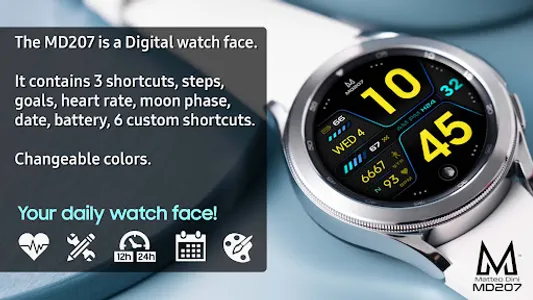 MD207 - Digital watch face screenshot 0