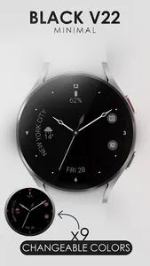 Minimal black v22 watch face screenshot 2