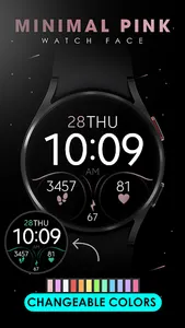 Minimal Pink simple watch face screenshot 1