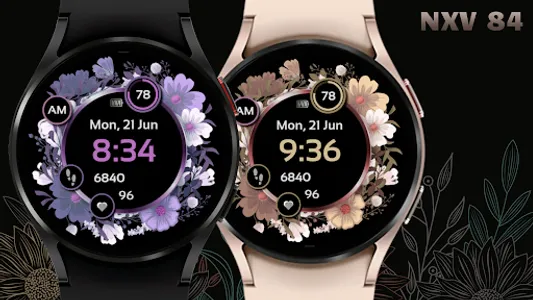 NXV84 Flora Elegant Watch Face screenshot 4