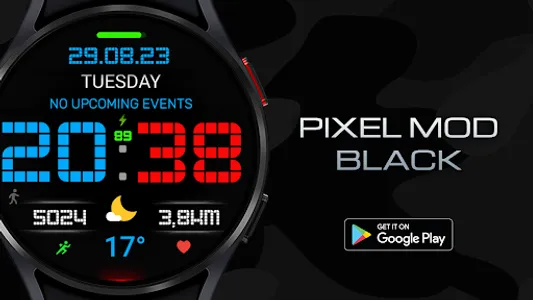 Pixel MOD Black Watch face screenshot 0