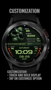 PWW64 - Skull Digi Watch Face screenshot 13