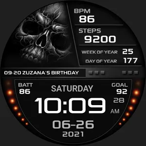 PWW64 - Skull Digi Watch Face screenshot 19