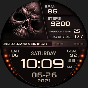 PWW64 - Skull Digi Watch Face screenshot 20