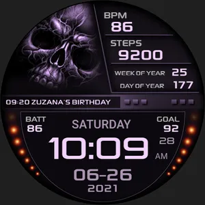 PWW64 - Skull Digi Watch Face screenshot 23