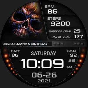 PWW64 - Skull Digi Watch Face screenshot 26