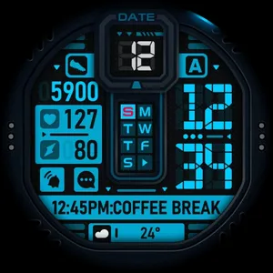 SH041 Watch Face, WearOS watch screenshot 9