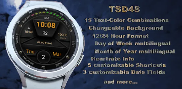 TSD48 Digital Watch Face screenshot 1