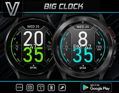 Big clock - digital watch face screenshot 1