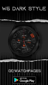 W6 Dark Style For Wear OS 3+ screenshot 0
