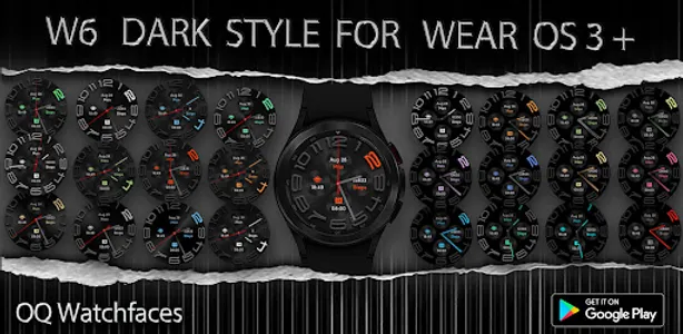 W6 Dark Style For Wear OS 3+ screenshot 14