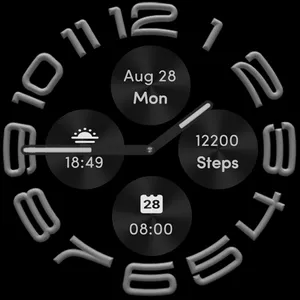 W6 Dark Style For Wear OS 3+ screenshot 37
