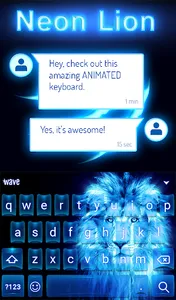 Neon Lion Animated Keyboard +  screenshot 2