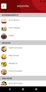 Menu Alimentação screenshot 2