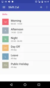 Shift.Cal screenshot 1