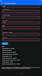 Car Lease Calculator screenshot 10