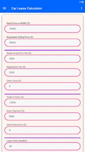 Car Lease Calculator screenshot 5