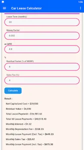 Car Lease Calculator screenshot 6