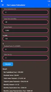 Car Lease Calculator screenshot 7