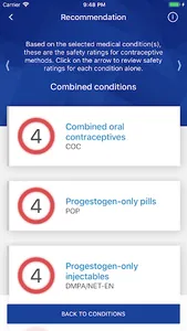 WHO Contraception tool screenshot 1