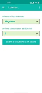 Gerador de Números de Loterias screenshot 0