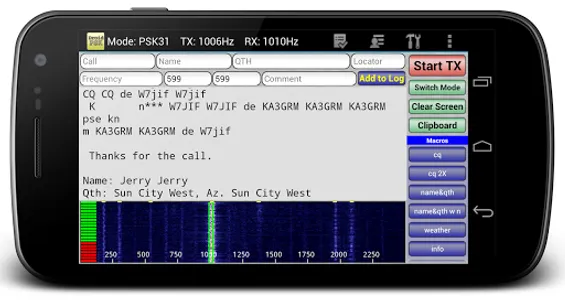 DroidPSK - PSK for Ham Radio screenshot 0